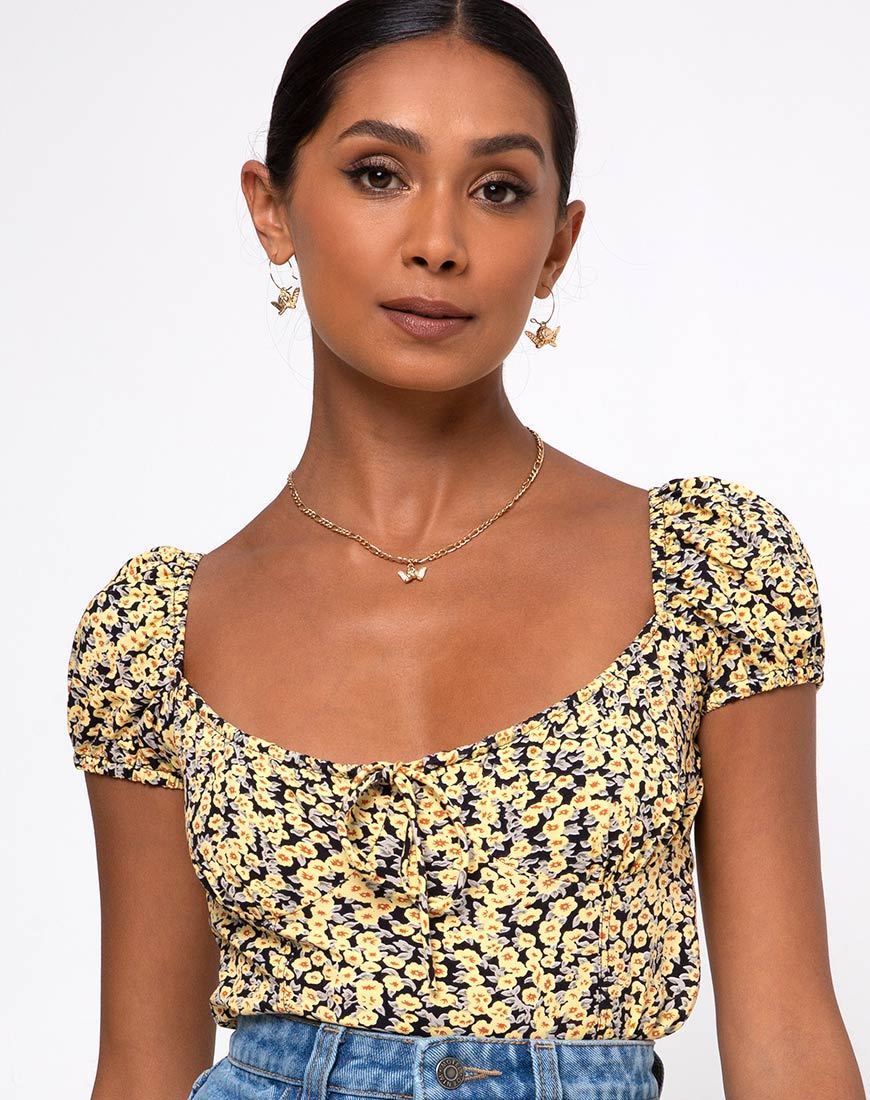 Image de Mazu Top in Mini Bloom Yellow