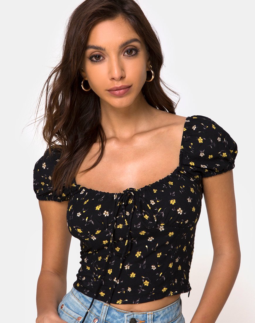 Image de Mazu Top in Pretty Petal Black