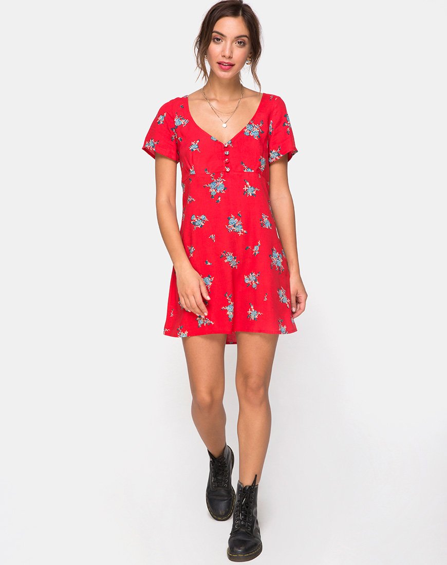 Image de la robe Meca en Soi Rose Rouge