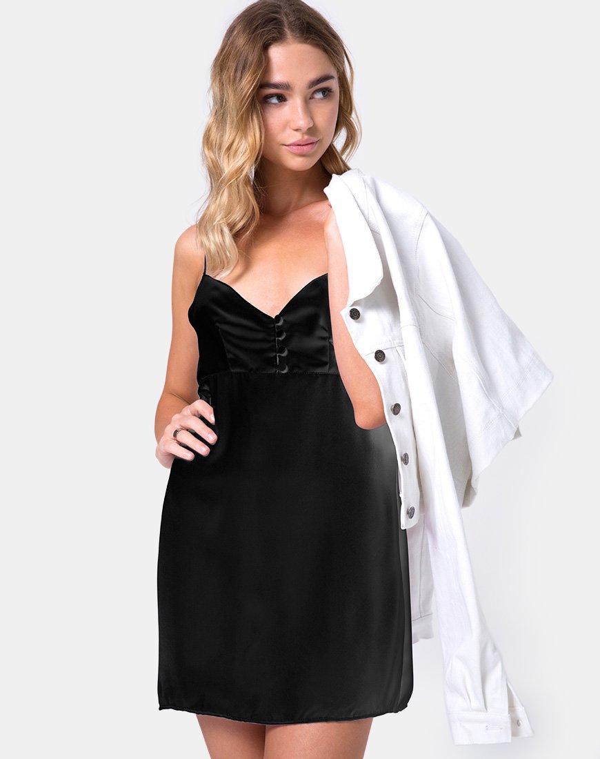 Robe longue Medina en satin Max Zara Noir