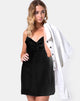Image of Medina Slip Dress in Satin Max Zara Black