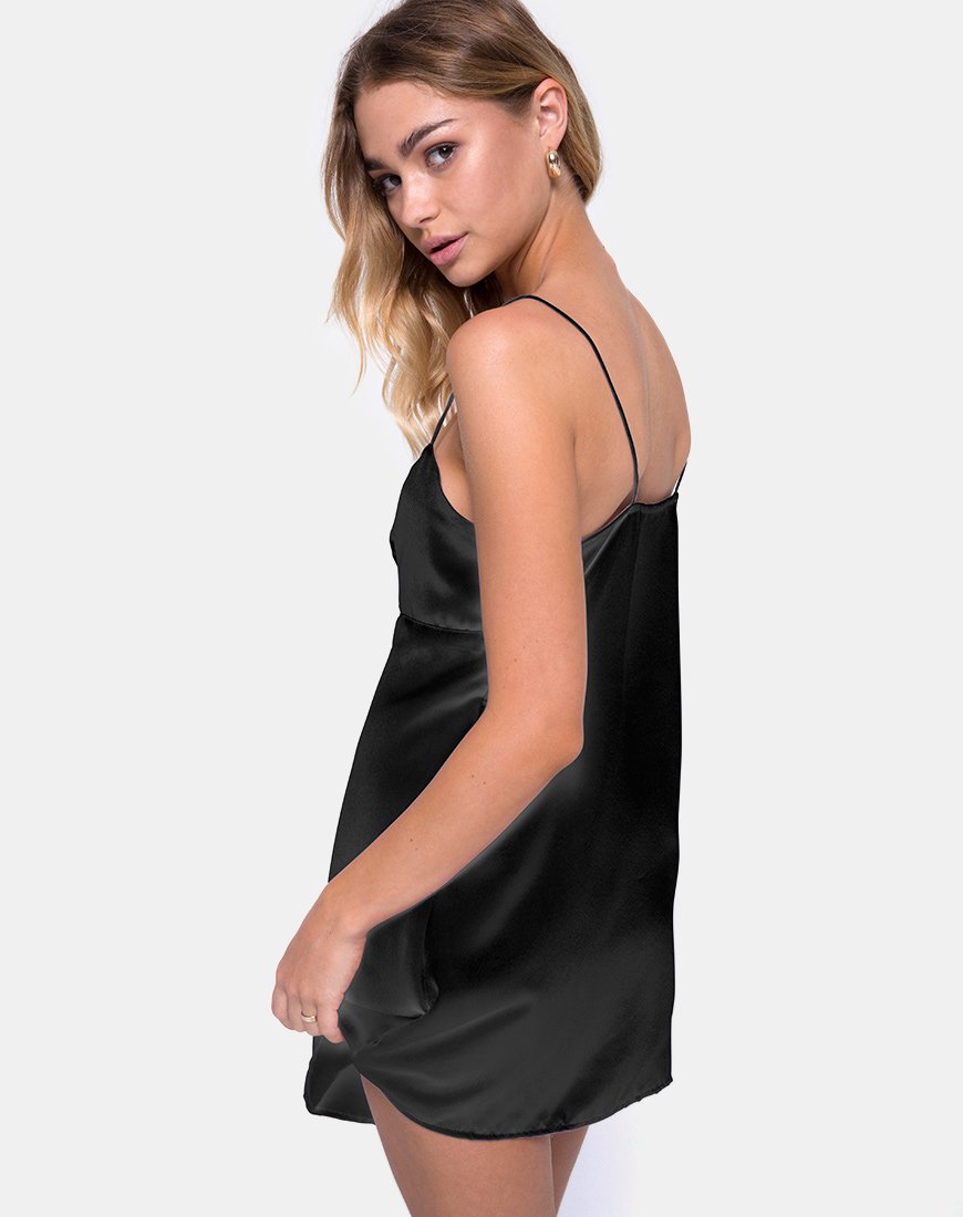 Robe longue Medina en satin Max Zara Noir