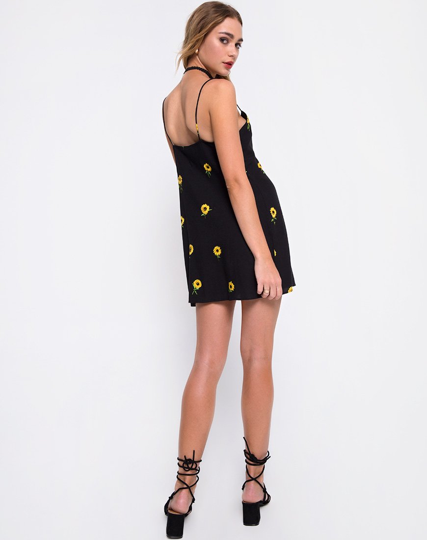 Image of Medina Slip Dress in Ditsy Sunflower