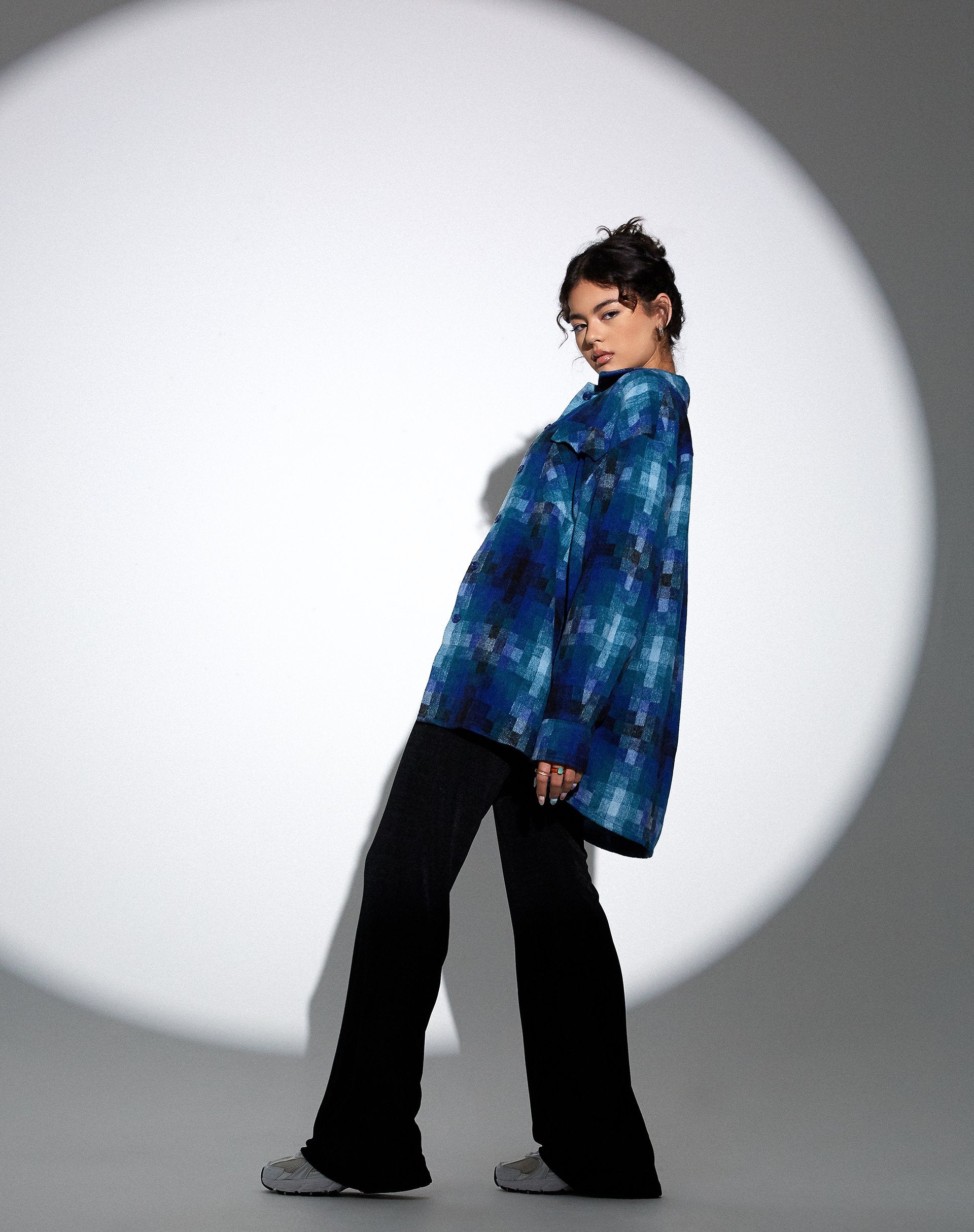 Image de MOTEL X OLIVIA NEILL Chemise Medita à carreaux bleu