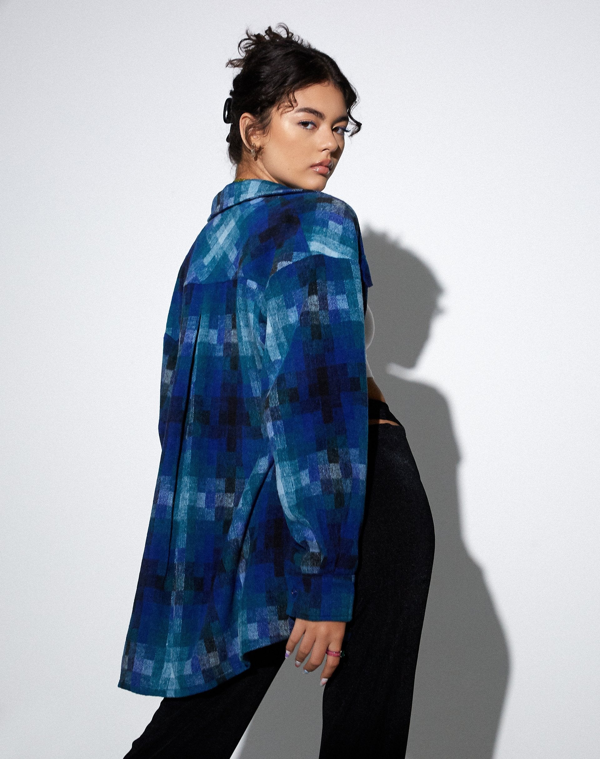 Image de MOTEL X OLIVIA NEILL Chemise Medita à carreaux bleu