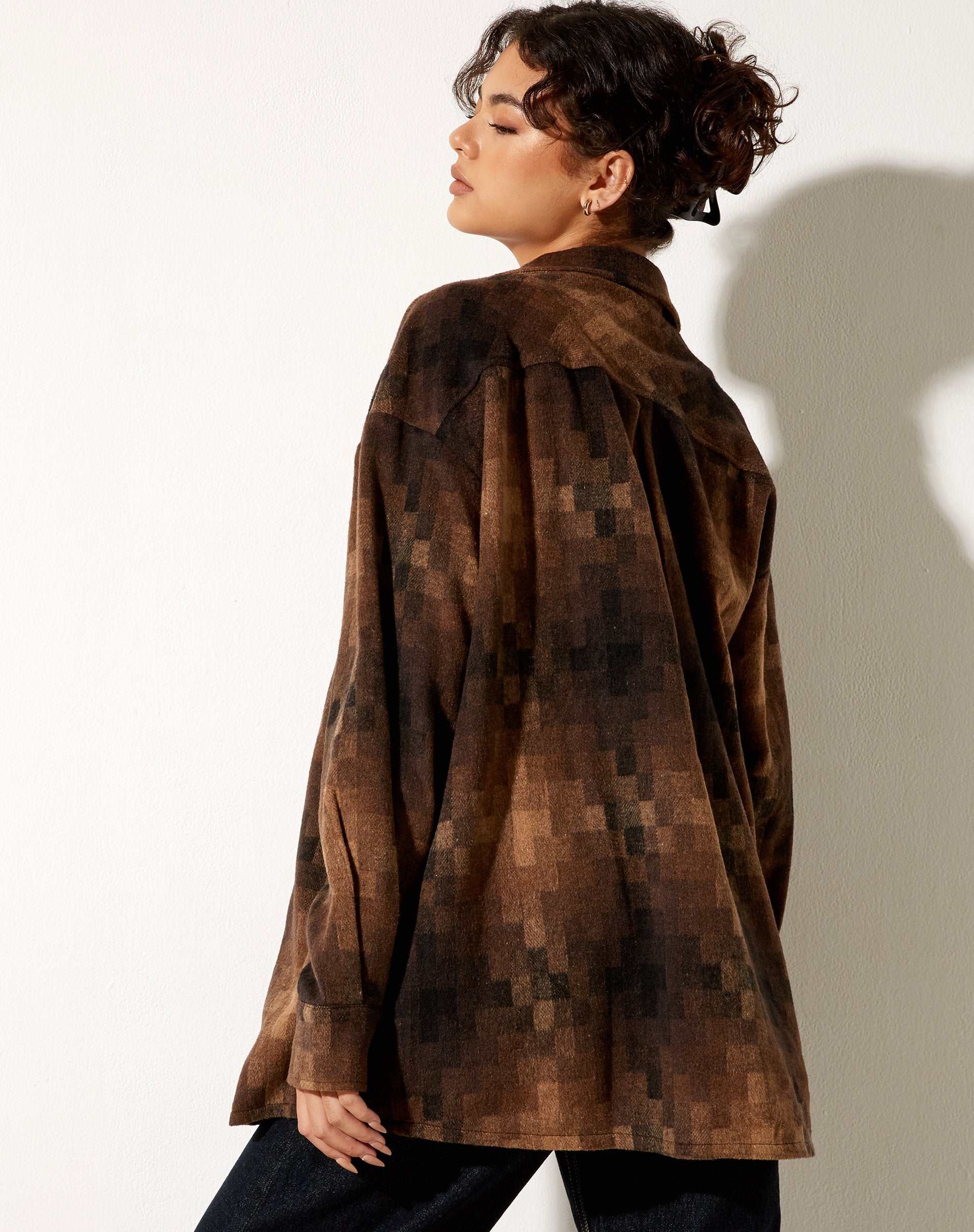 Image de la chemise Medita à carreaux marron