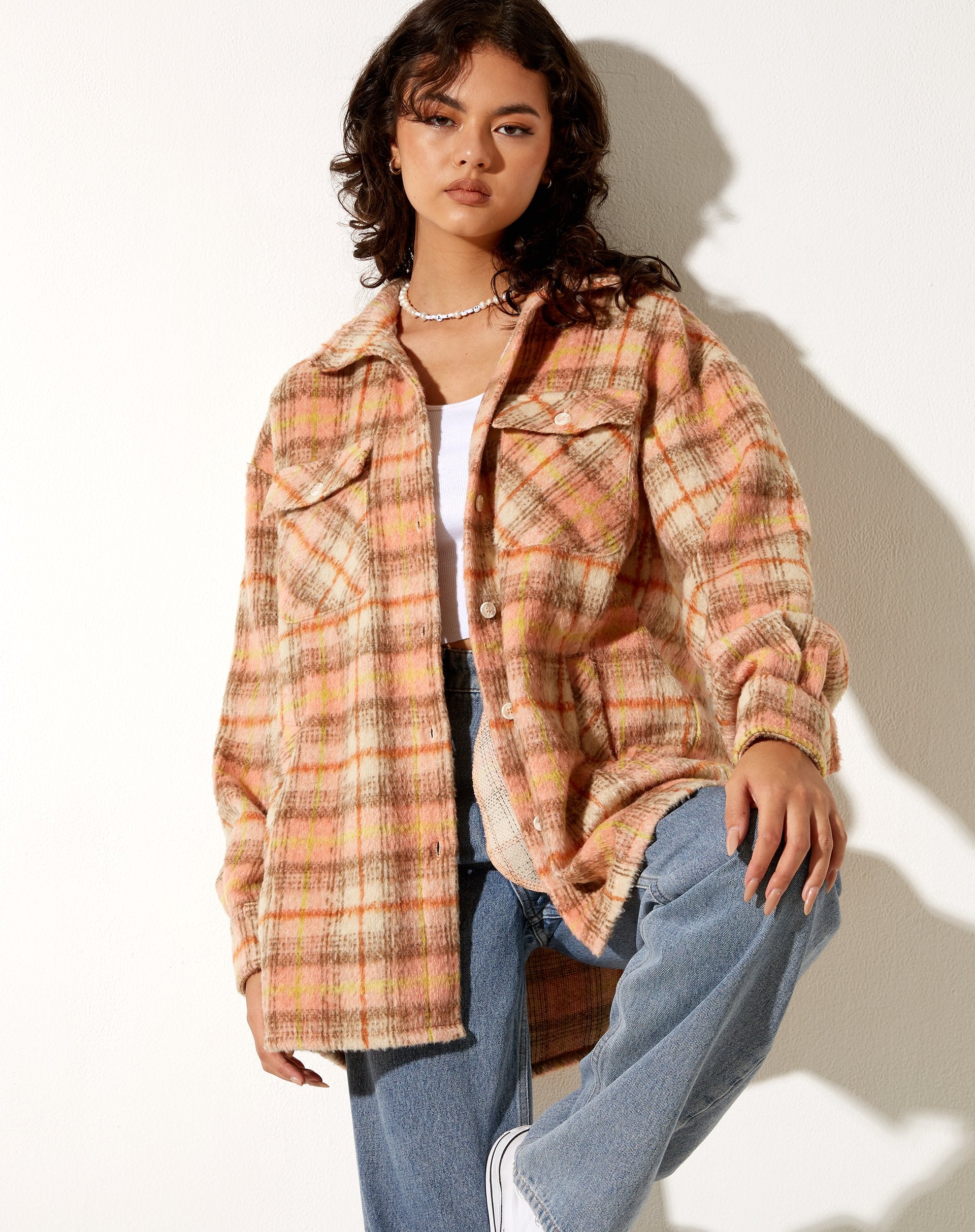 Image de la chemise Medita en rose et marron