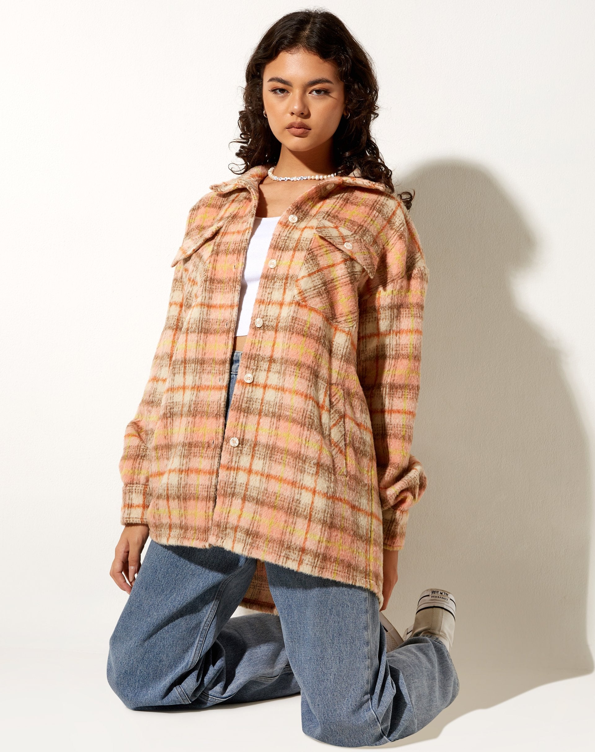 Image de la chemise Medita en rose et marron