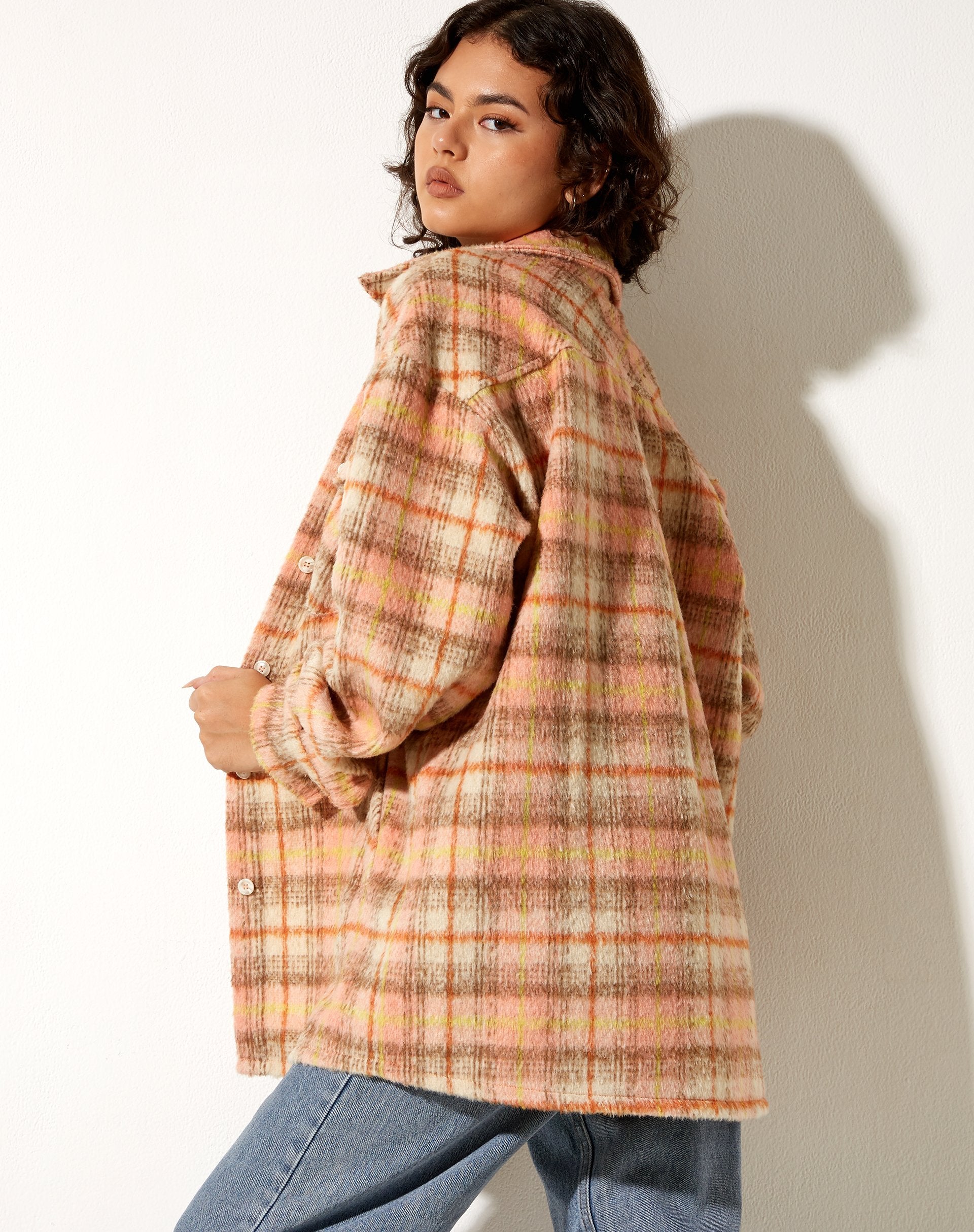 Image de la chemise Medita en rose et marron