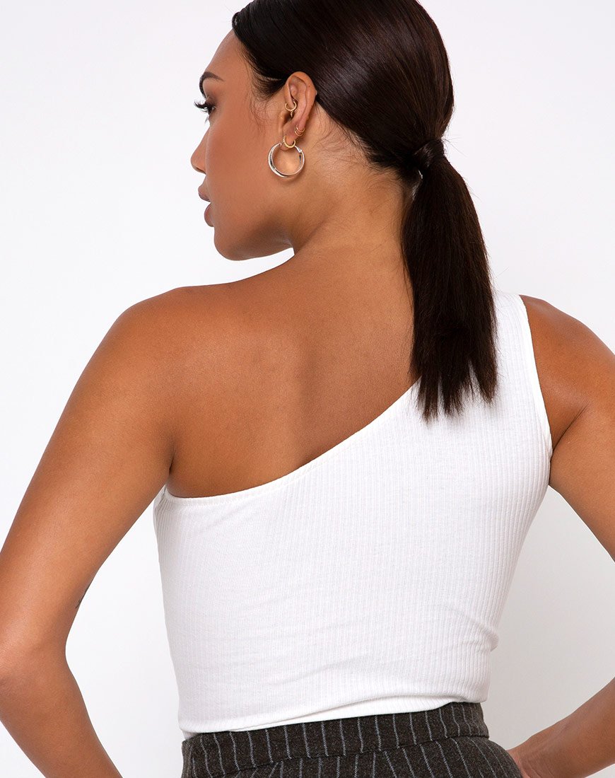 Image de Medi One Shoulder Top in Ivory