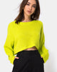 Image de Melvie Cropped Sweater in Lime