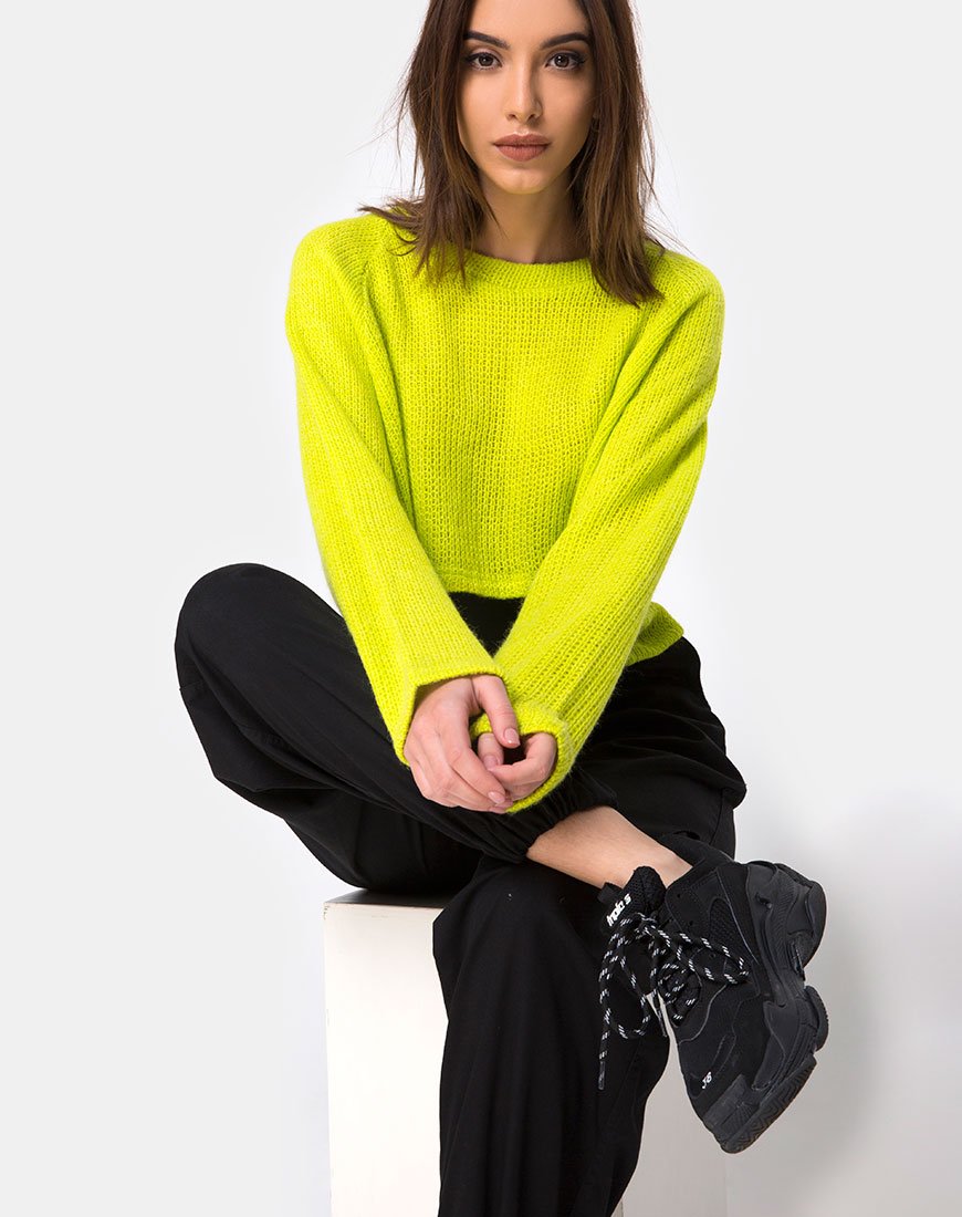 Image de Melvie Cropped Sweater in Lime