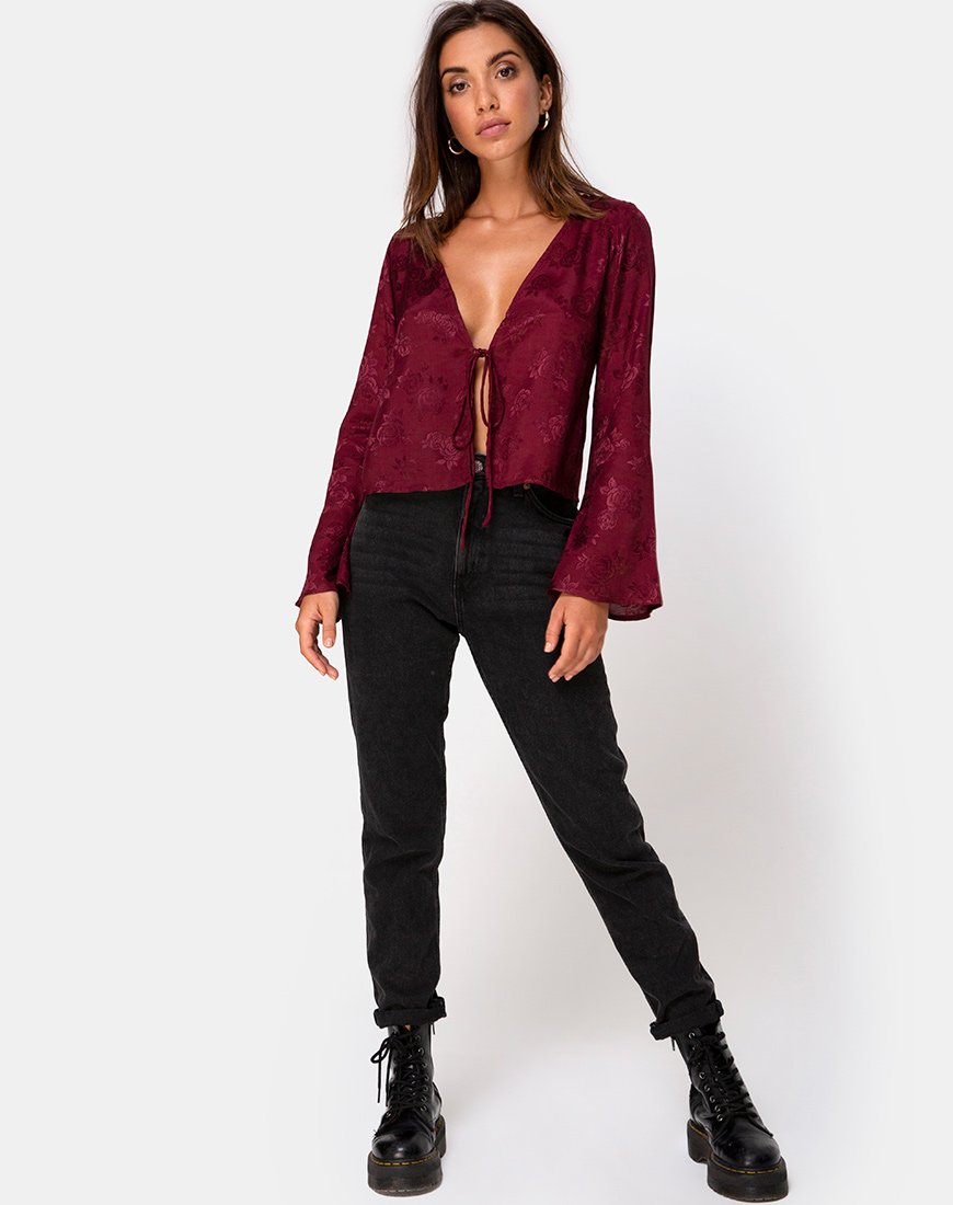 Image de Merida Top in Satin Rose Burgundy