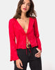 Image de la blouse Merida en satin rouge