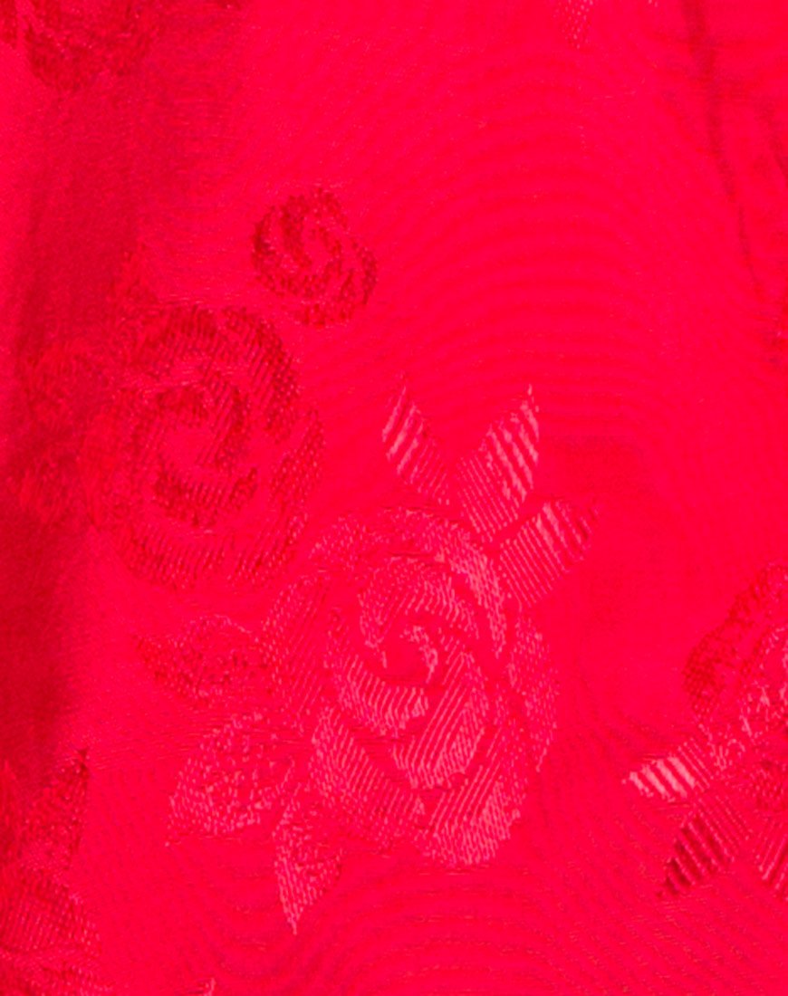 Image de la blouse Merida en satin rouge