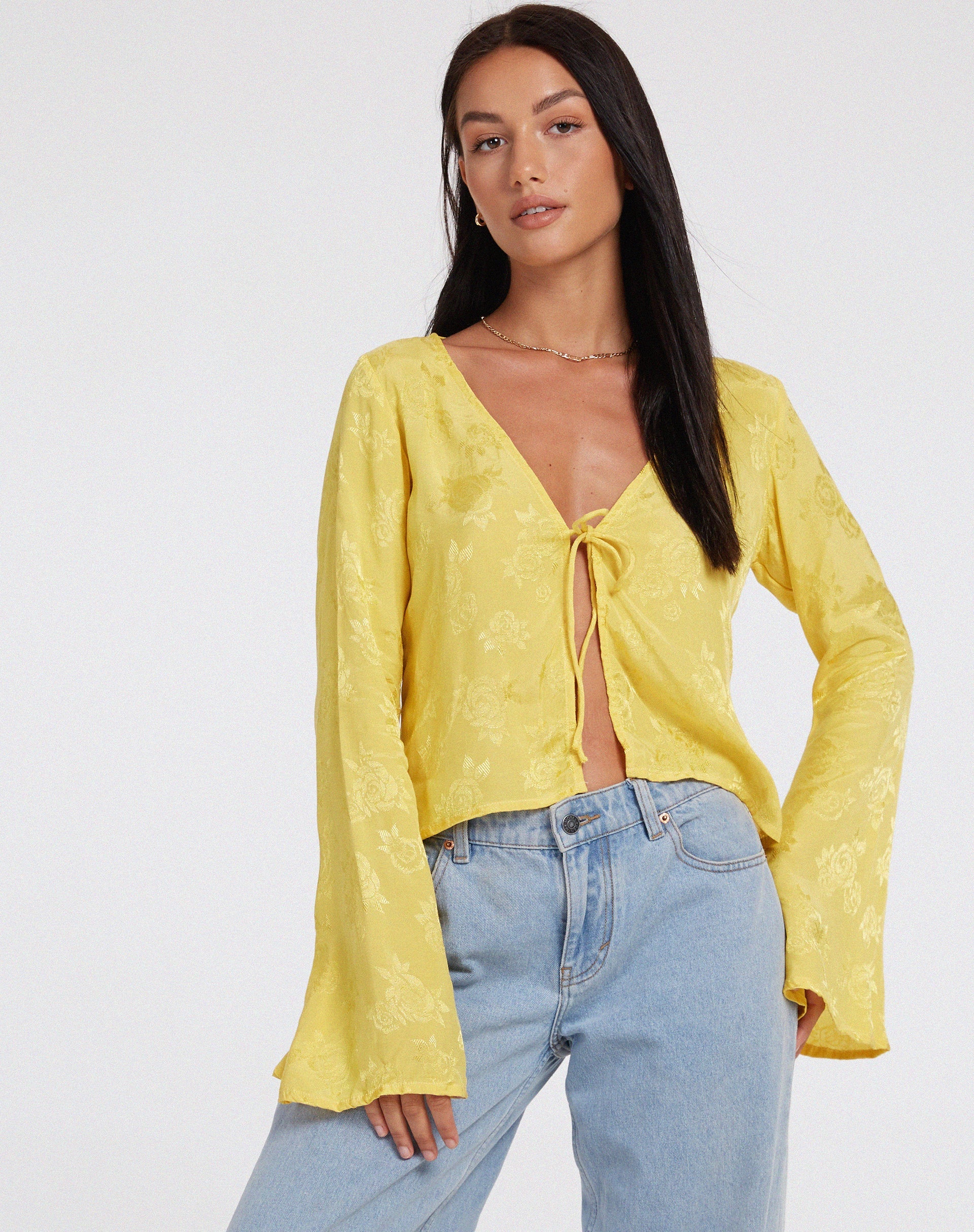 image de Merida Top in Satin Rose Sunshine Yellow