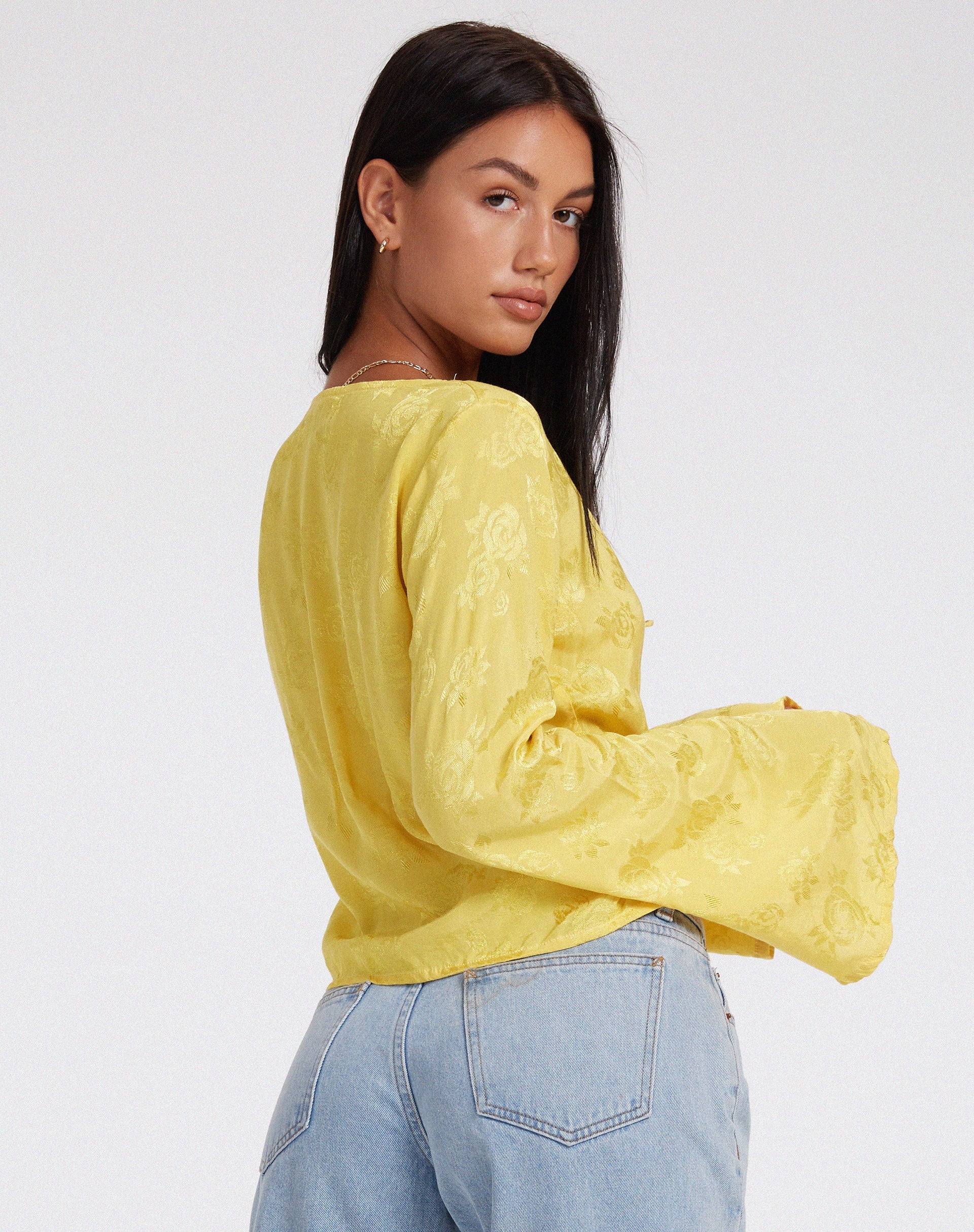 image de Merida Top in Satin Rose Sunshine Yellow