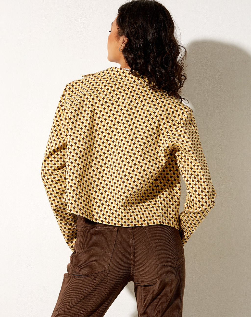 Veste Mesha à carreaux ondulés jaune
