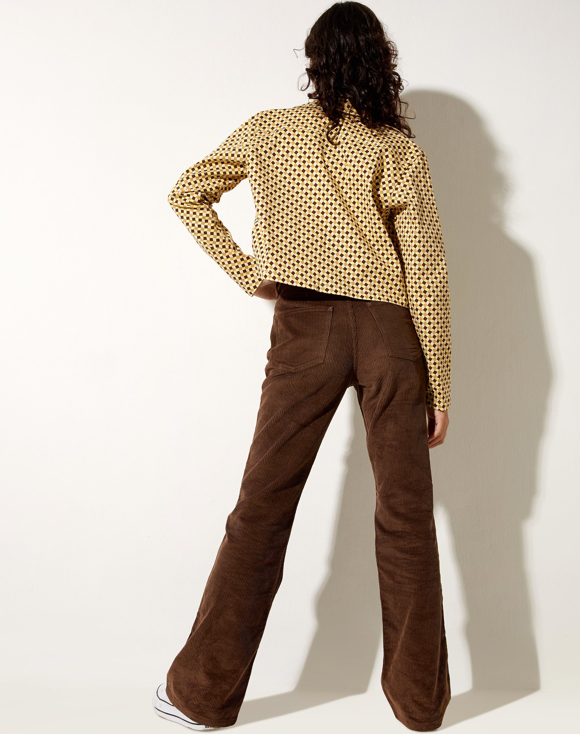Image de la veste Mesha à carreaux ondulés jaune