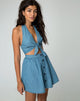 Image de la jupe patineuse Thione en Denim Wash d'été Chambray
