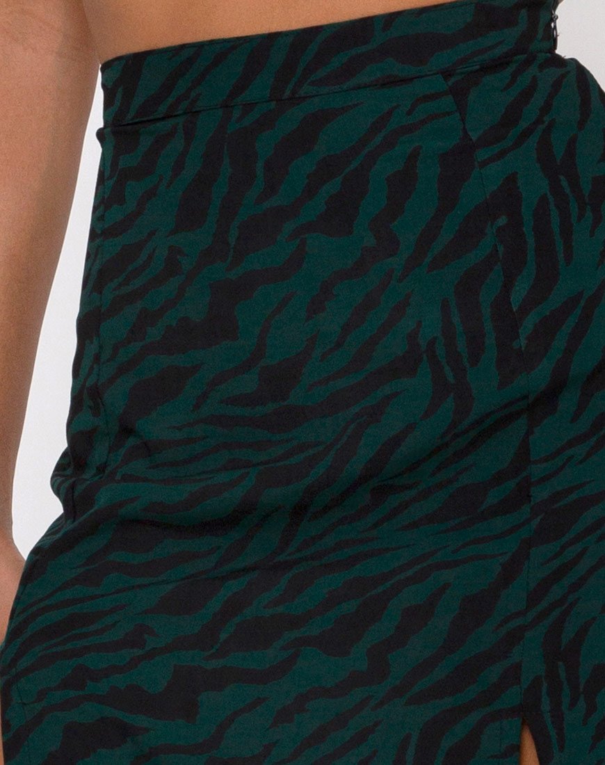 Image de Mica Maxi Skirt in 90s Zebra Forest Green
