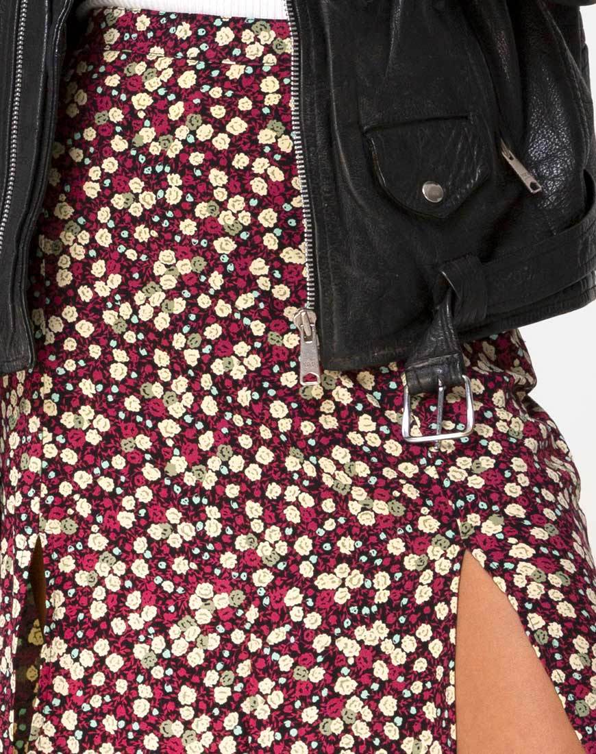 Image de Mica Maxi Skirt in Floral Field Plum
