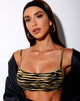 Image de Micro Crop Top in Zips Zebra Brown