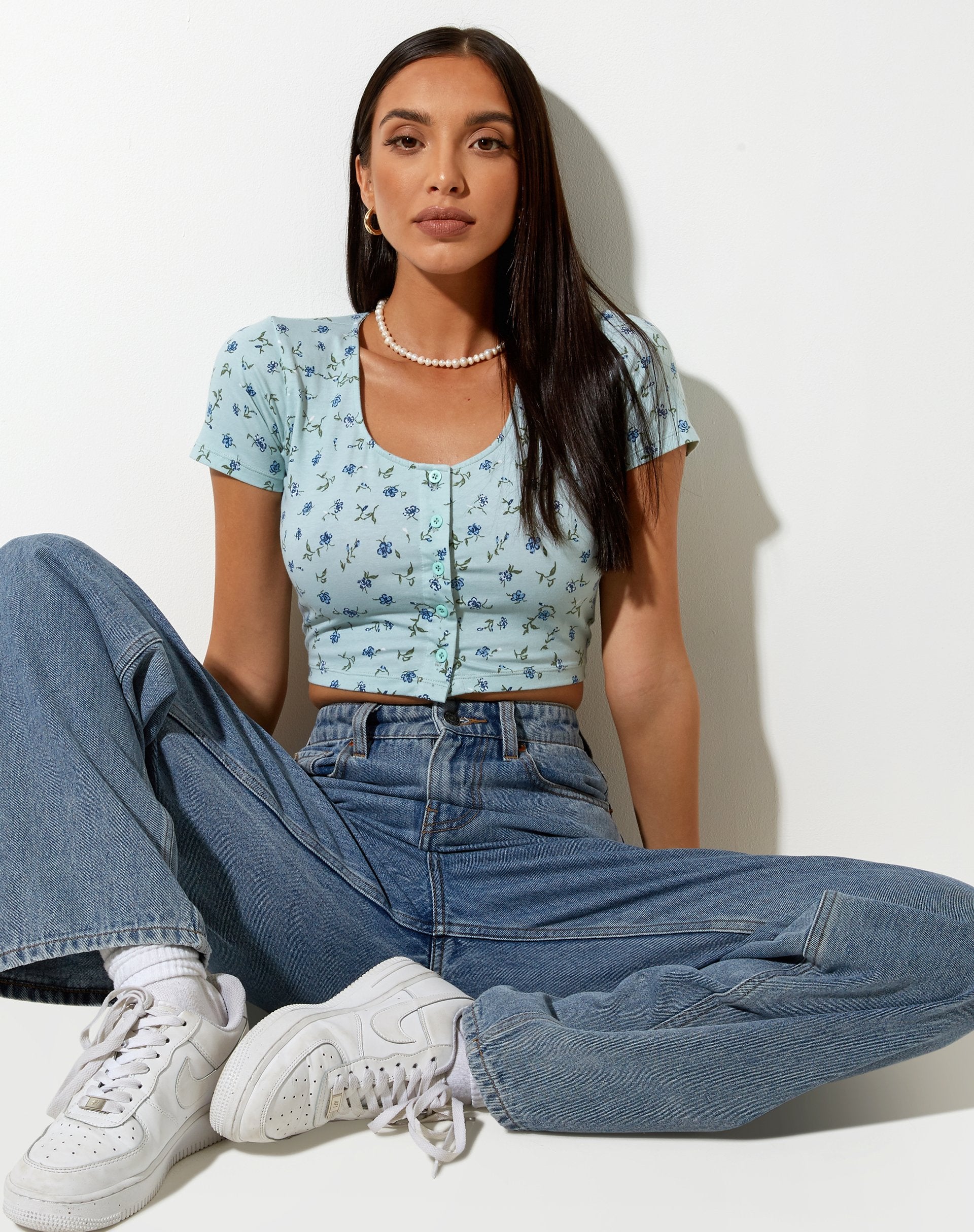 Image de Mieye Crop Top in Pretty Petal Green