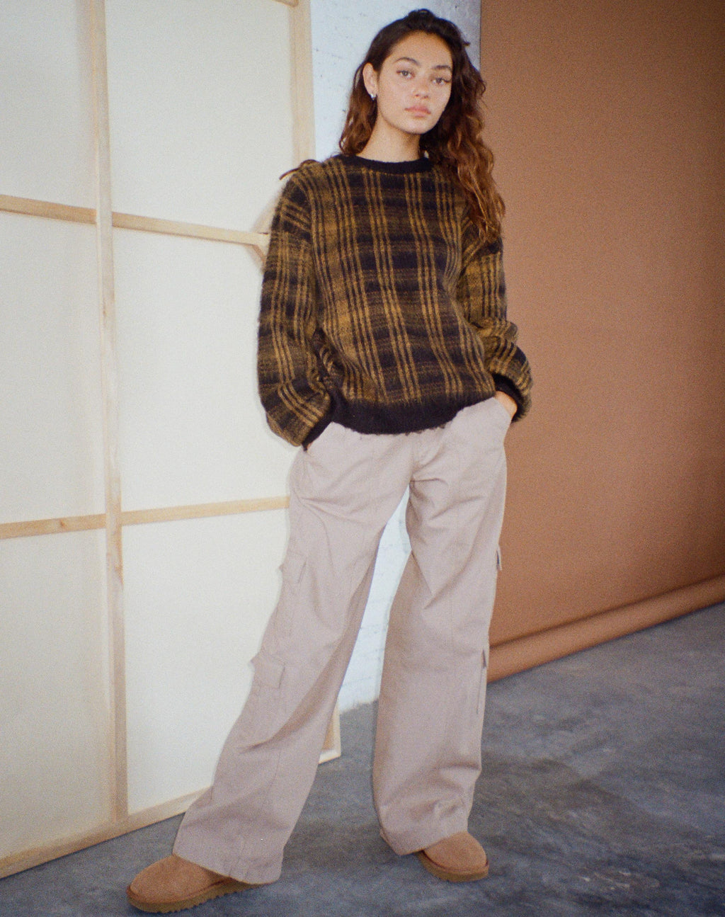 Pull en maille Mihail, noir et marron