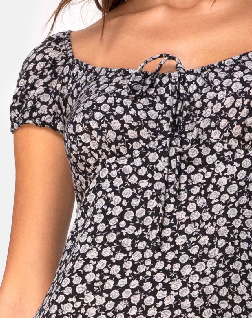 Image de Milla Dress in Ditsy Rose Black