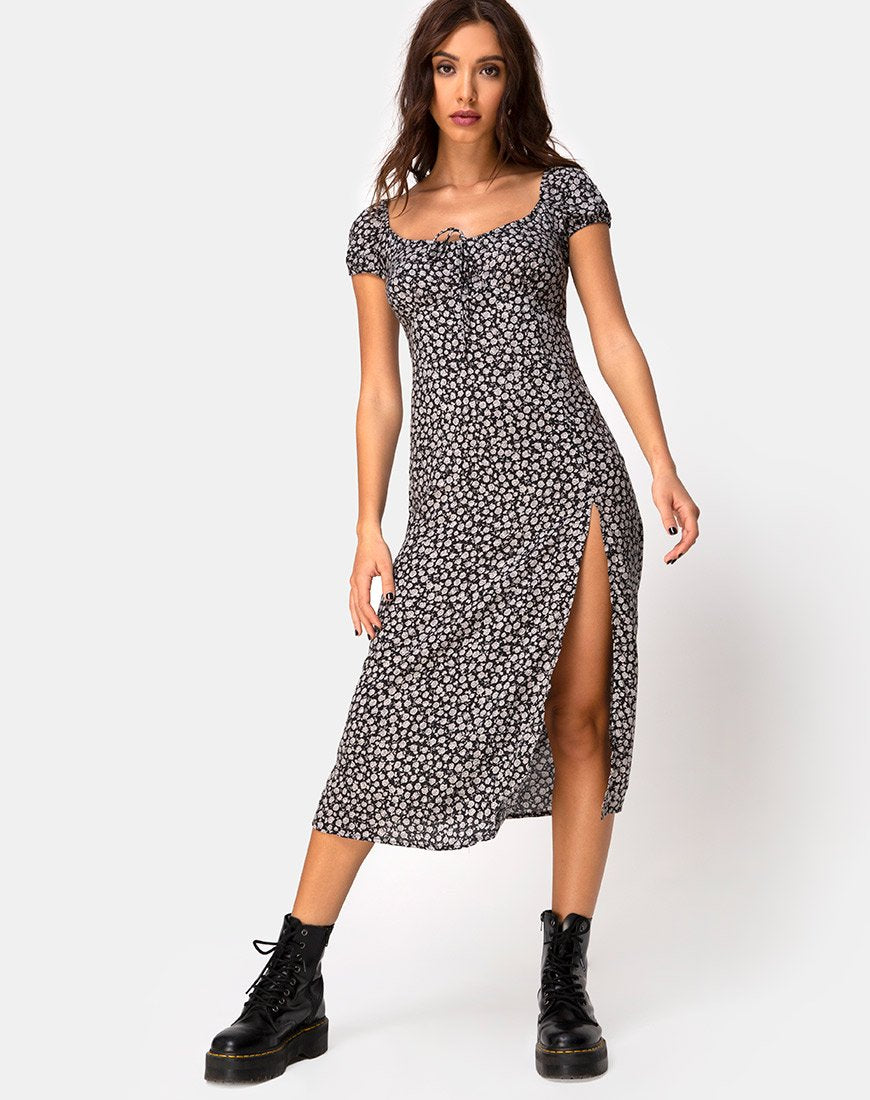 Image de Milla Dress in Ditsy Rose Black