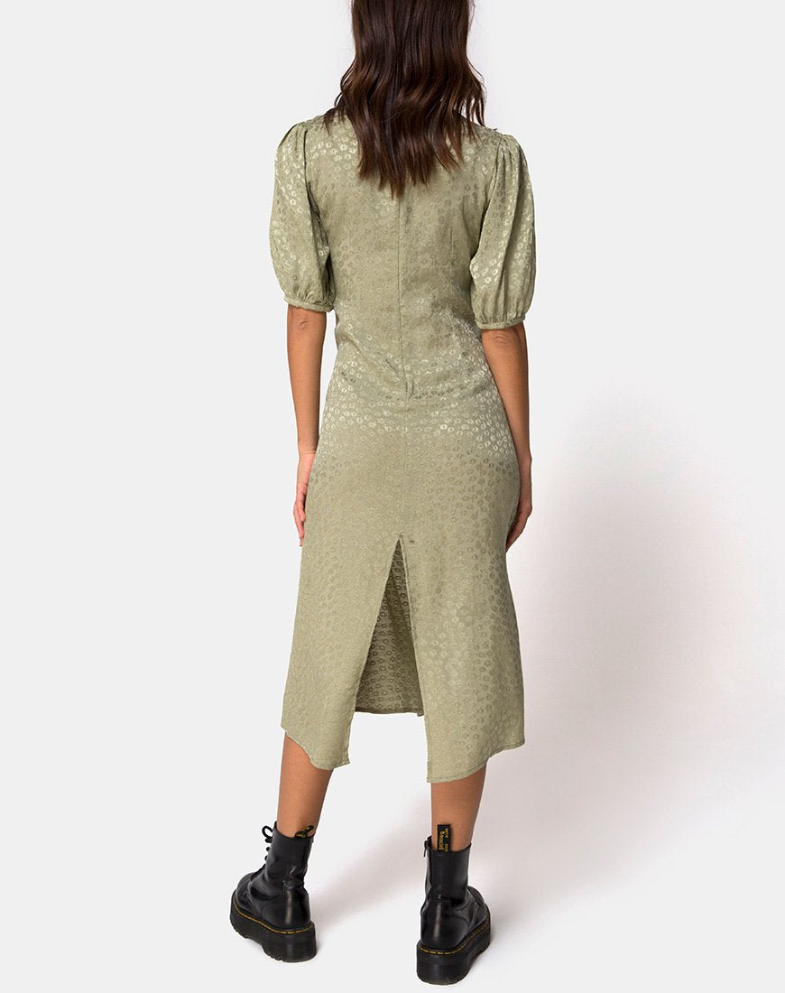 Image de Millo Midi Dress in Satin Ditsy Rose Sage