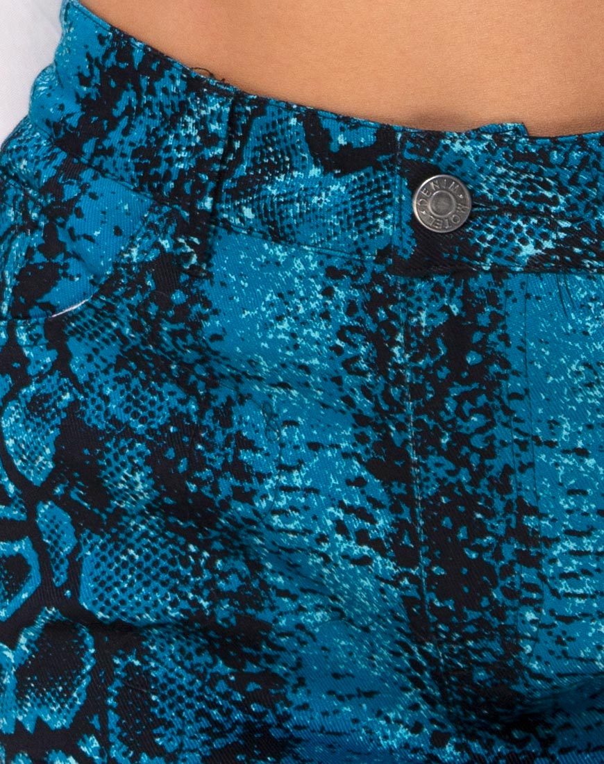 Image de la mini-jupe Broomy en bleu serpent