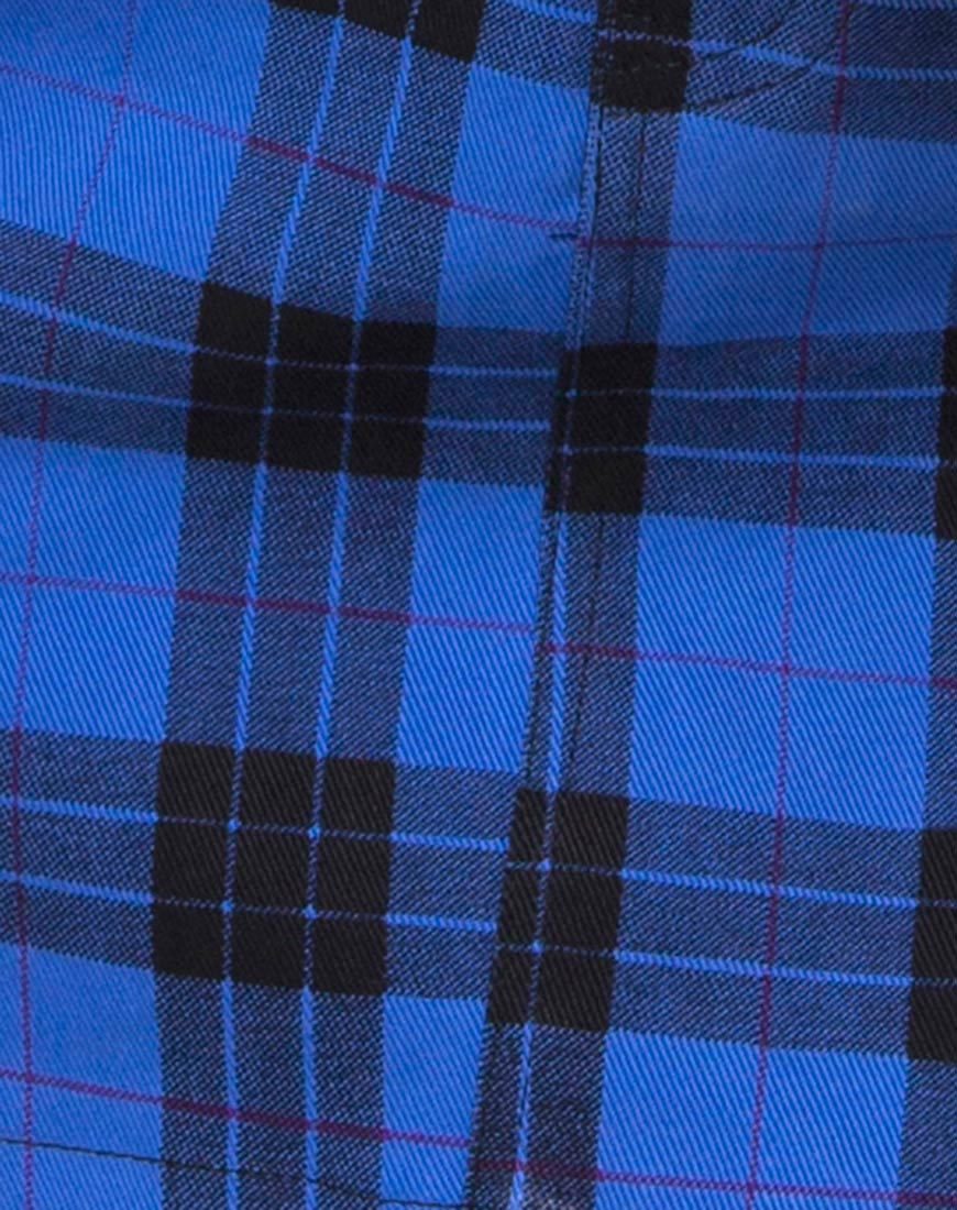 Image de la mini-jupe Broomy en bleu écossais