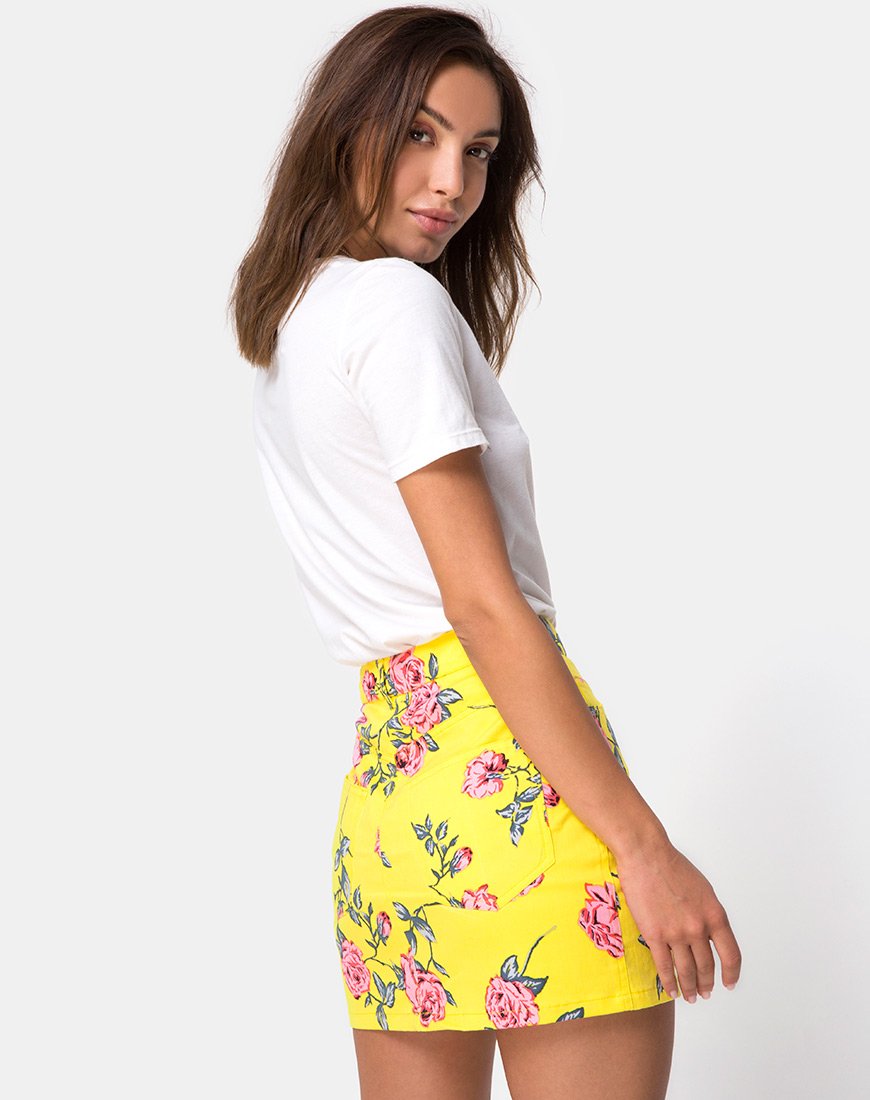 Mini jupe balai, jaune rose bonbon