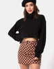Image de la mini jupe broomy en damier Tan