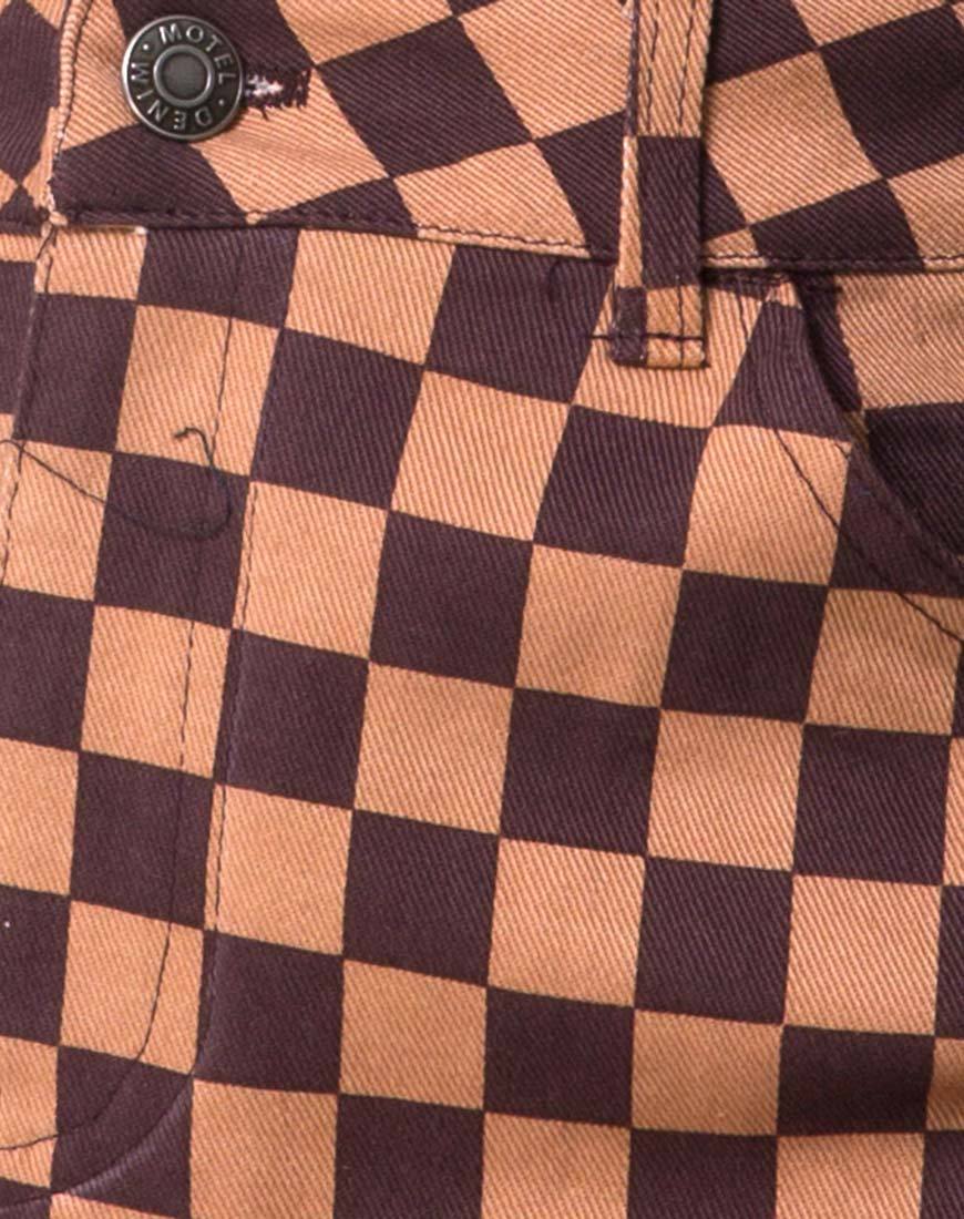 Image de la mini jupe broomy en damier Tan