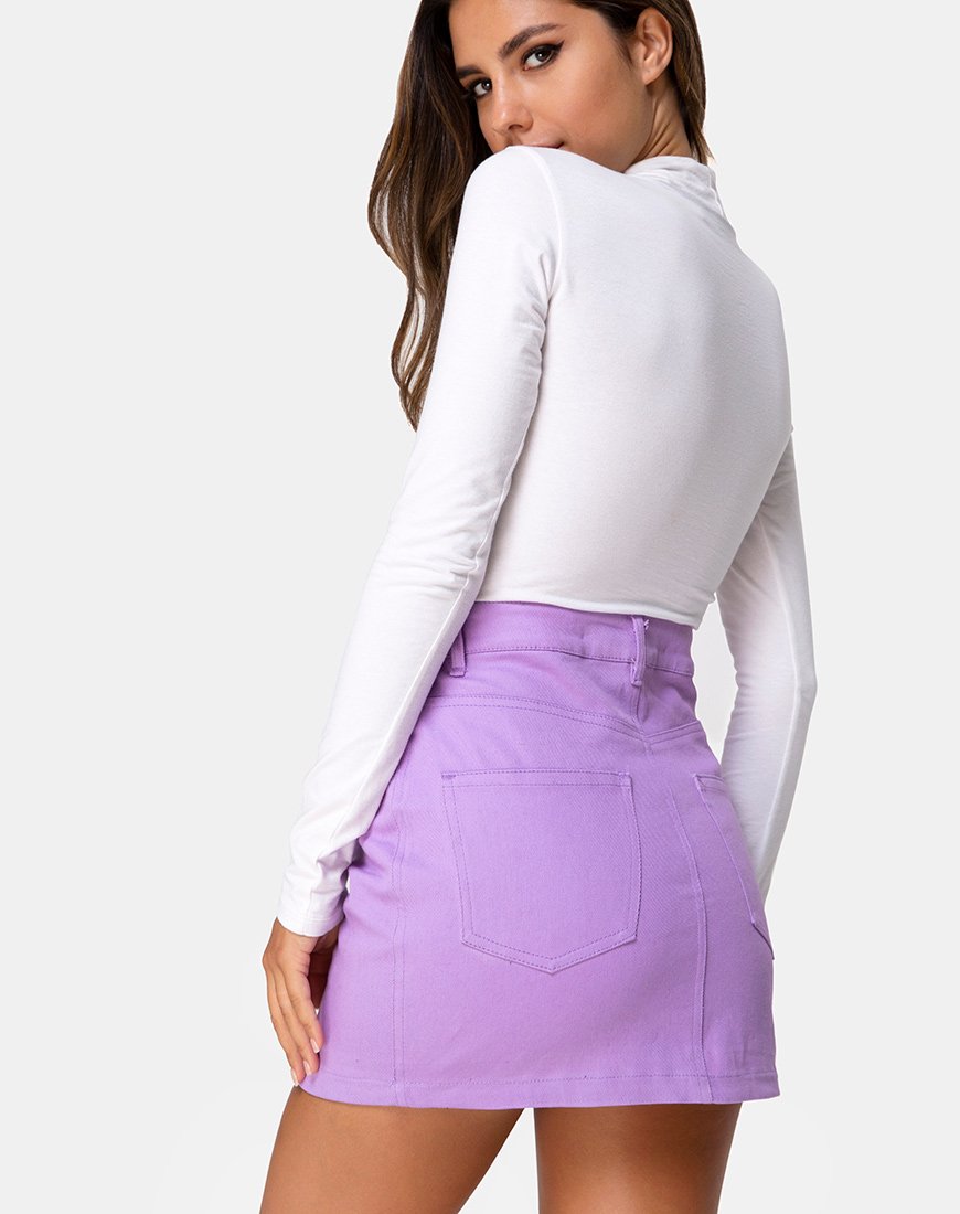 Image de la mini-jupe balayée en lilas