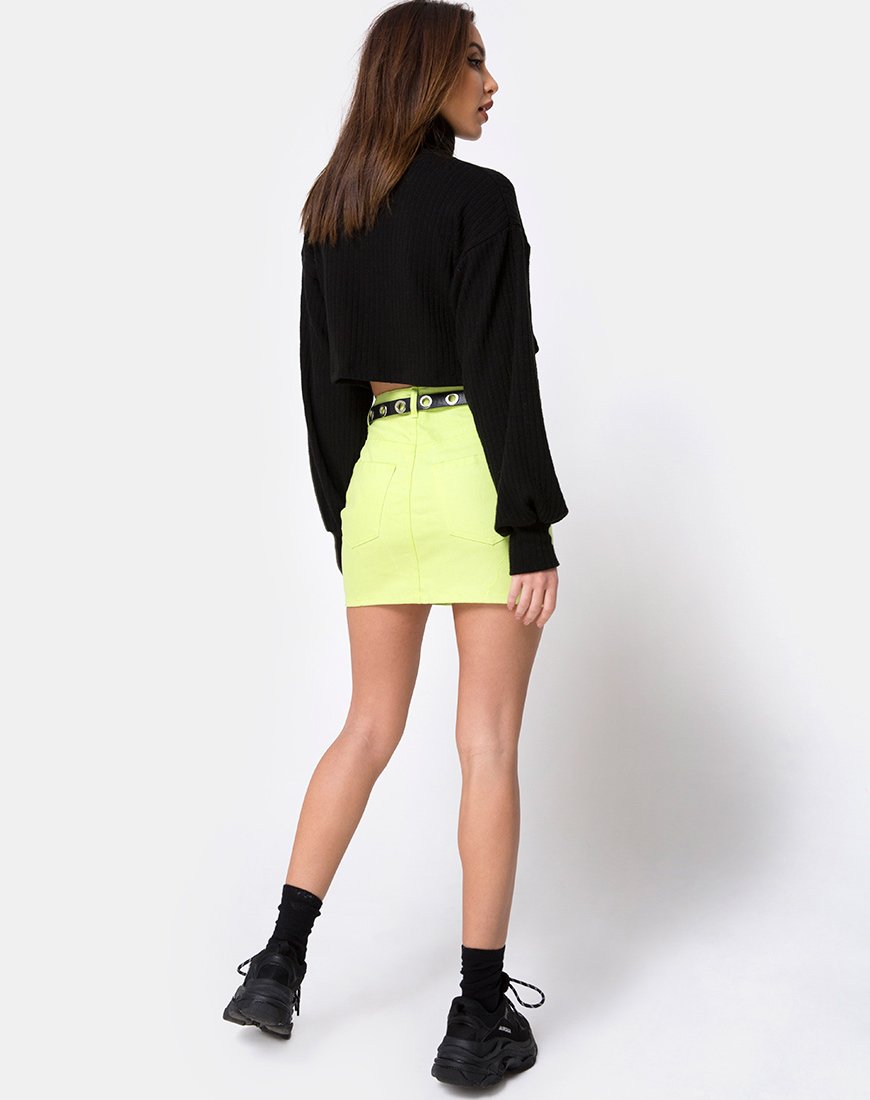Image de la mini-jupe à balais en citron vert