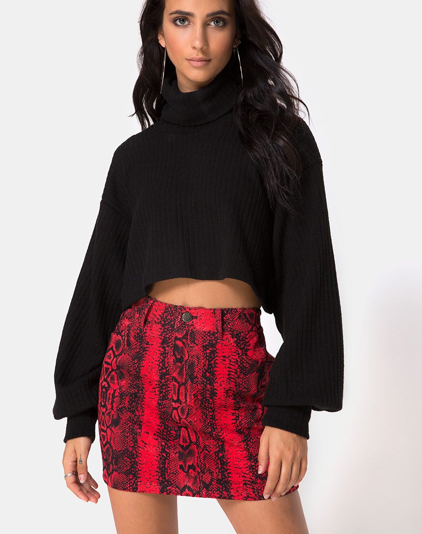 Mini jupe broomy, serpent rouge