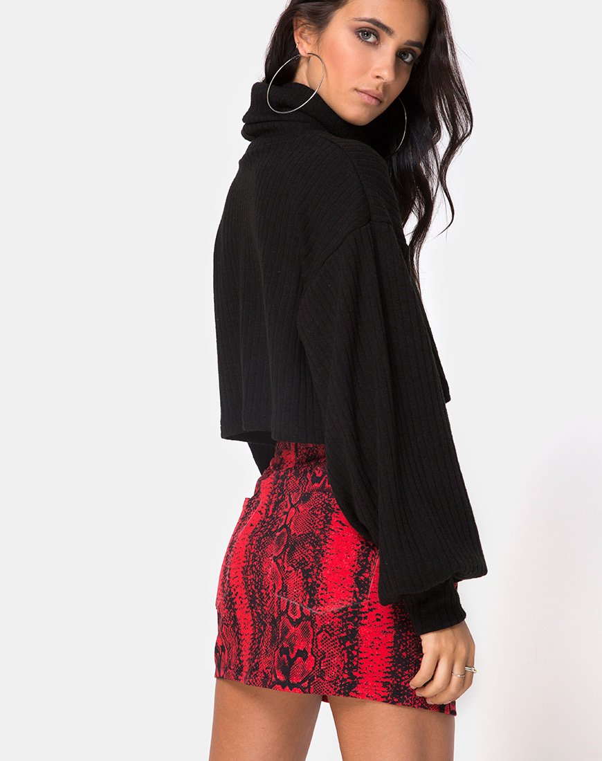 Mini jupe broomy, serpent rouge