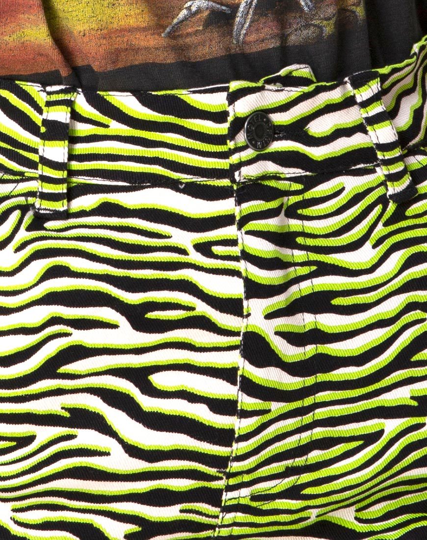 Image de la mini-jupe de balayage en Zebra Fluro Green
