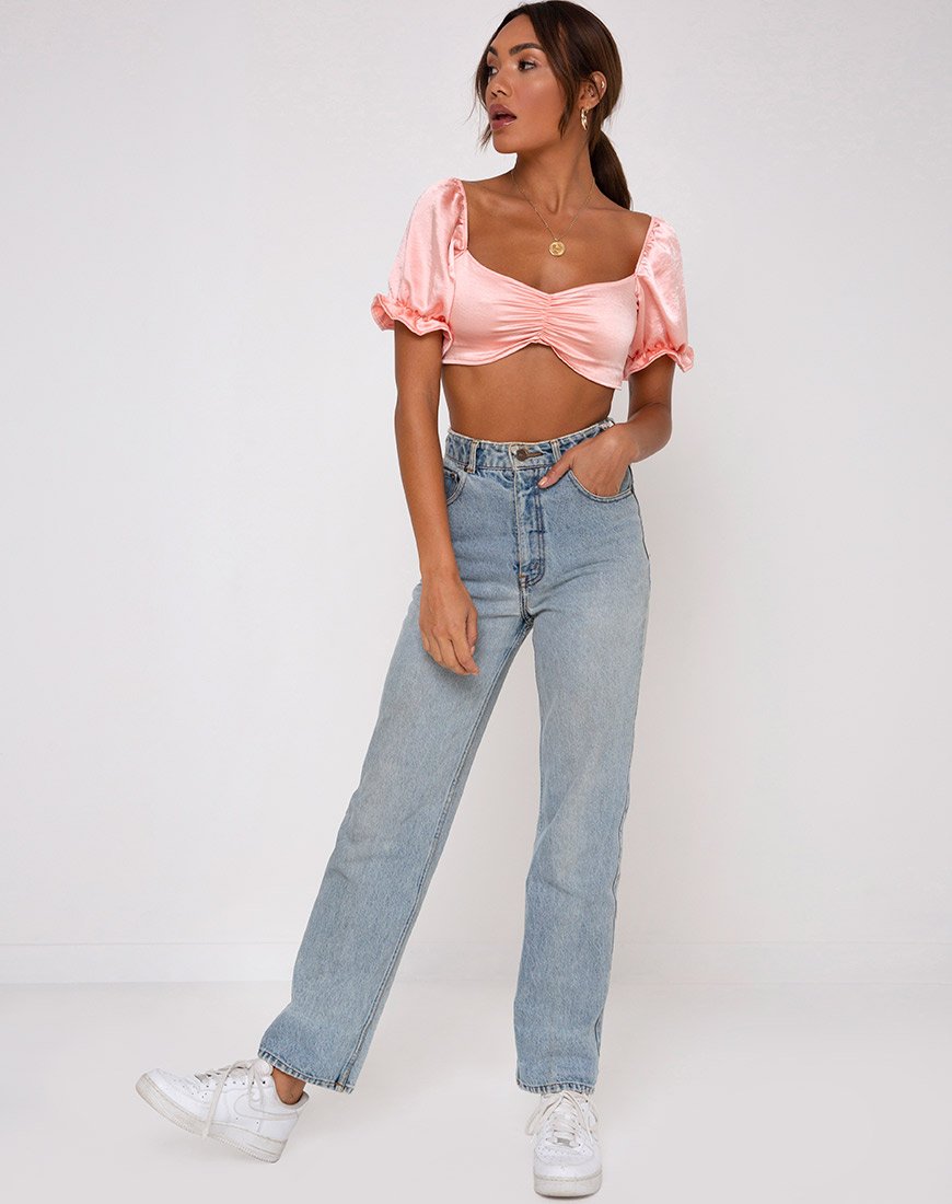 Image de Mirella Crop Top in Satin Peach