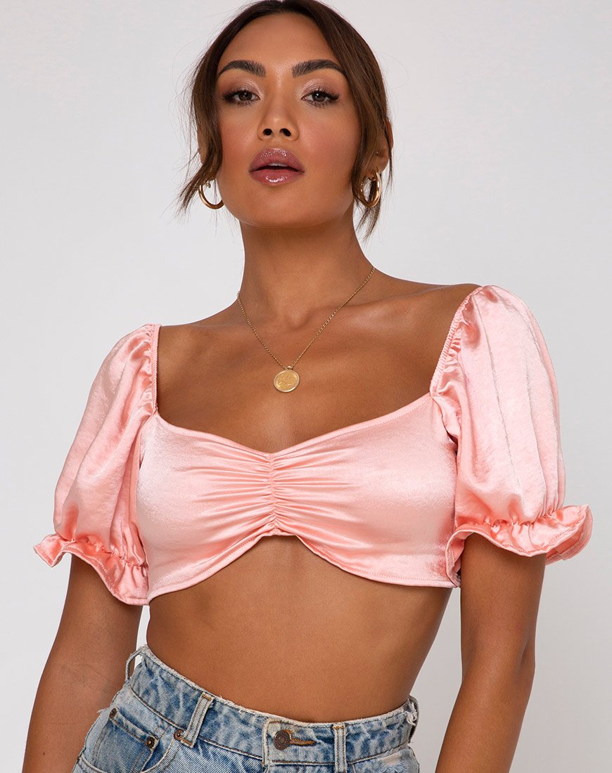 Image de Mirella Crop Top in Satin Peach