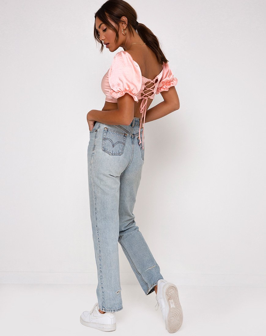 Image de Mirella Crop Top in Satin Peach