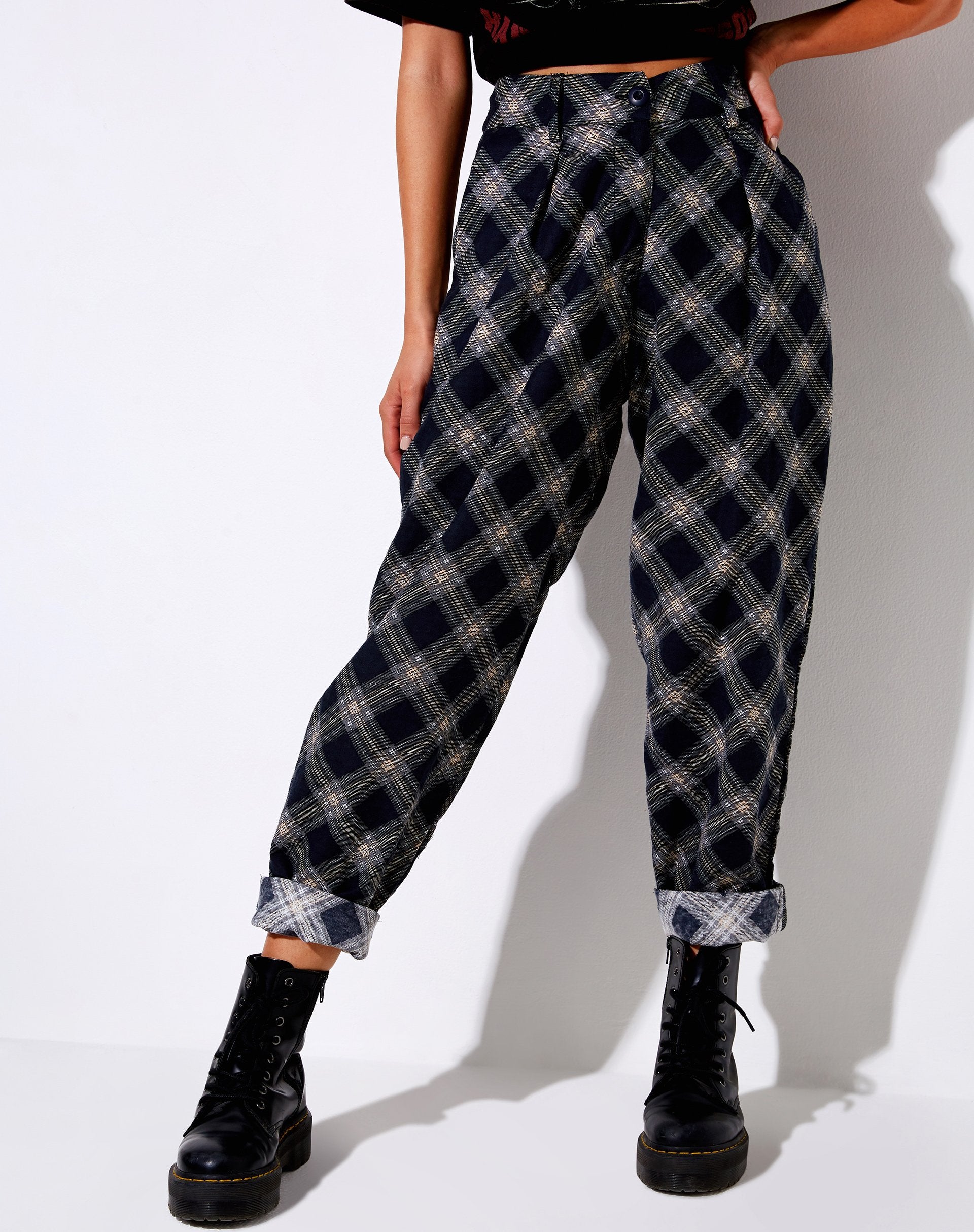 Image de Misca Trouser in 20s Check Black and Grey