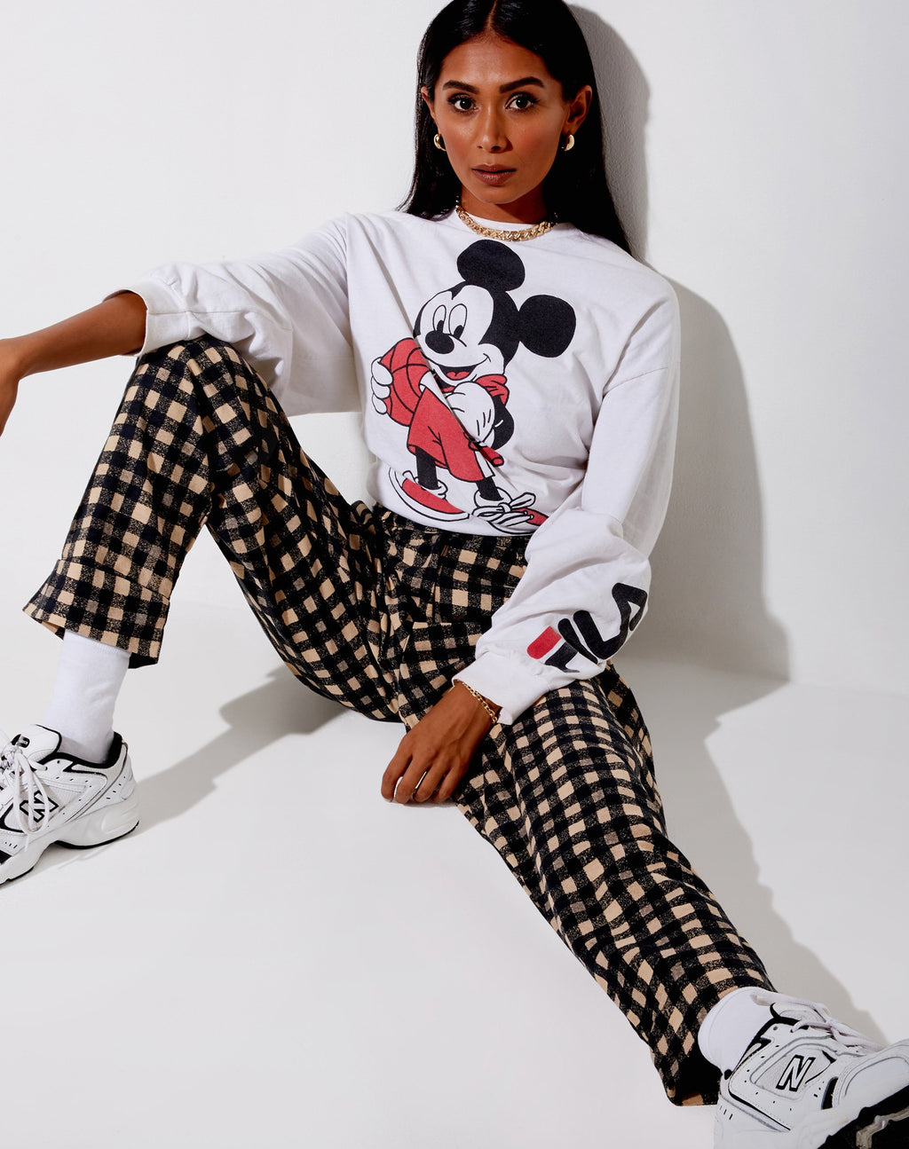 Pantalon Misca à carreaux grunge des années 90