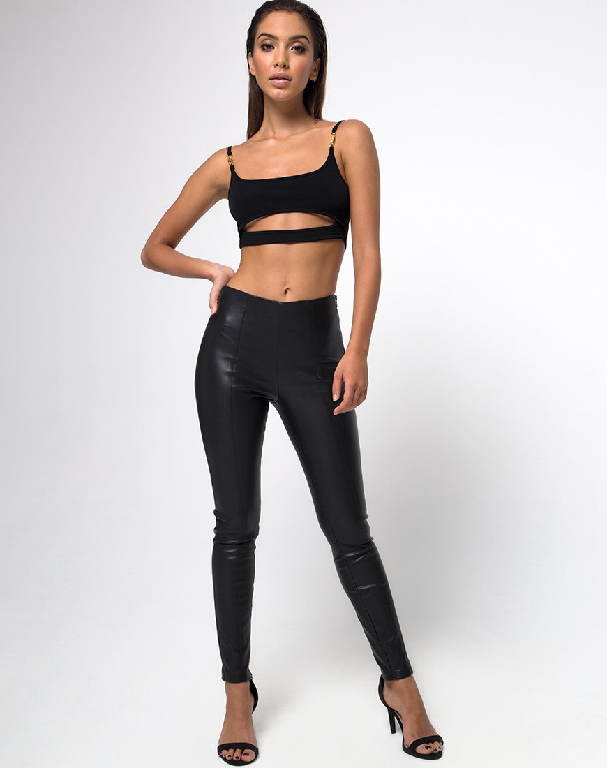Image de Mish Cutout Crop Top in Black Clasp Gold