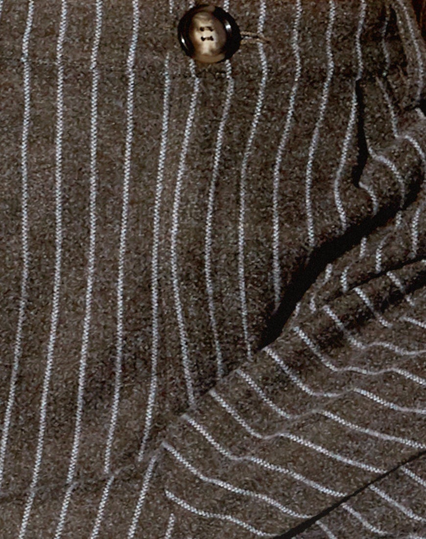 Image de Misha Wide Leg Trouser in Pinstripe Charcoal