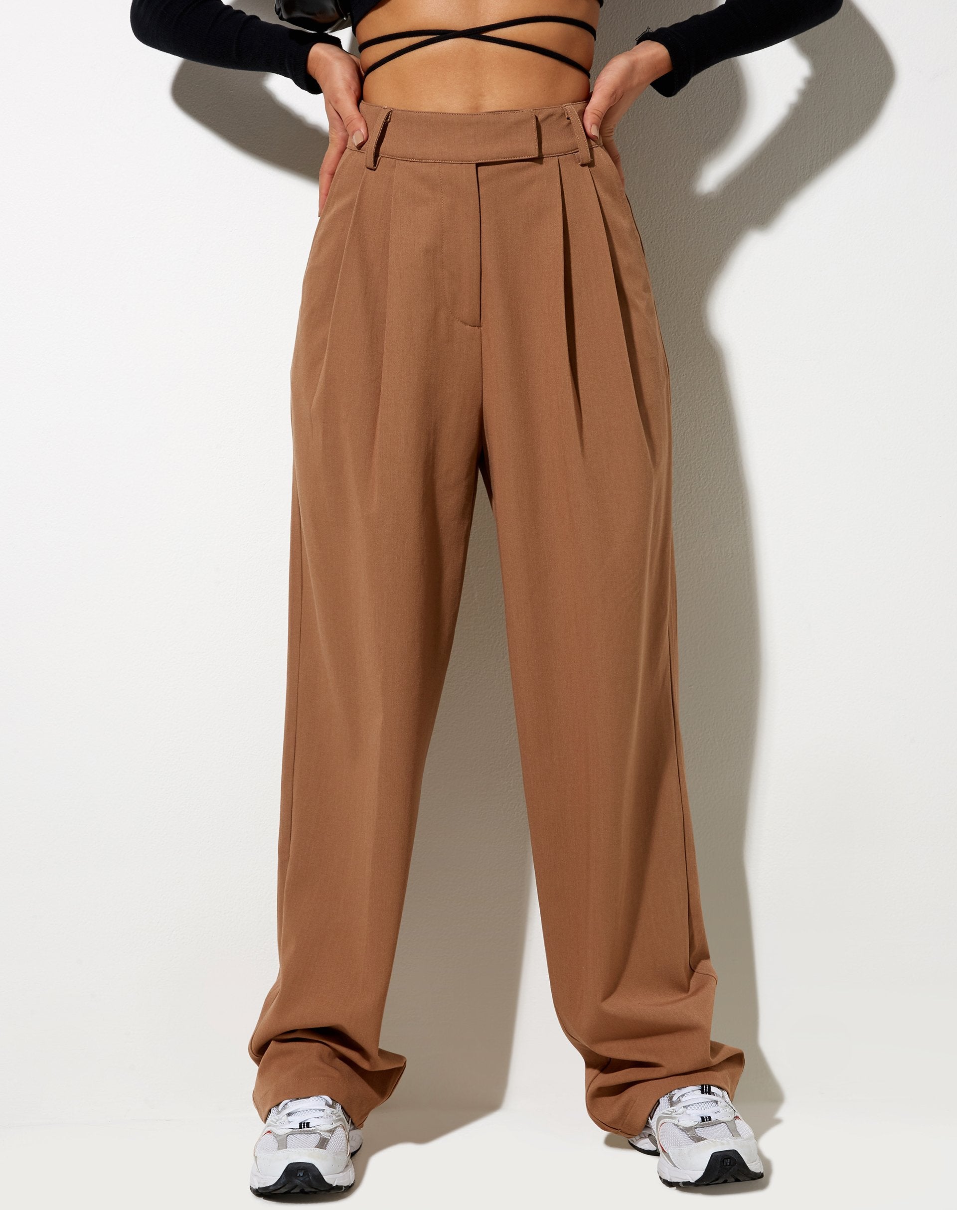 Image of Misha Wide Leg Trouser in Tailoring Putty